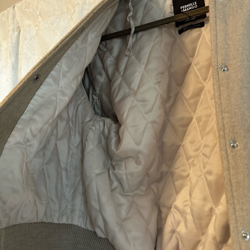 Mango Wool Leather Varsity Jacket - image 7